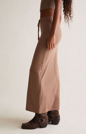 Ribbed Drawcord Maxi Skirt image number 3