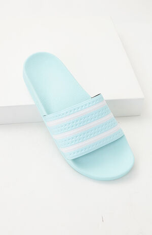 Light Blue Adilette Slide Sandals image number 1