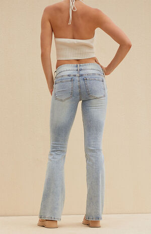 Light Blue Low Rise Bootcut Jeans image number 5