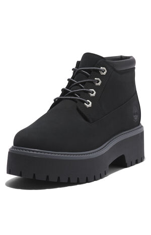 Women's Black Stone Street Mid Lace-Up Waterproof Boots image number 9