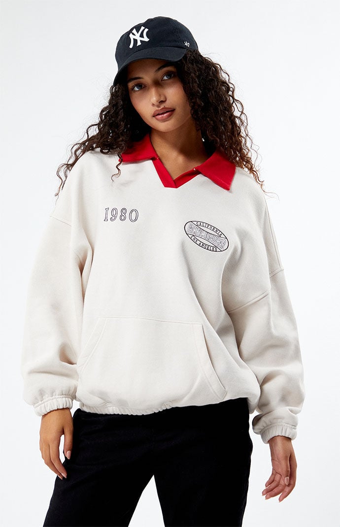 PacSun Pacific Sunwear Rugby Oversized Sweatshirt PacSun