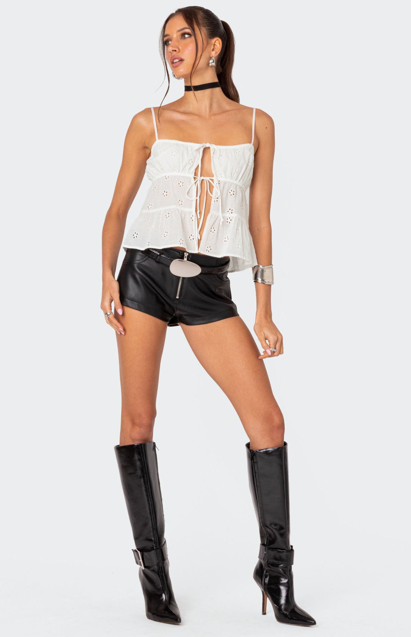 【mnem】Cop Washed Leather Shorts Edikted Zippy Faux Leather Micro Shorts | PacSun