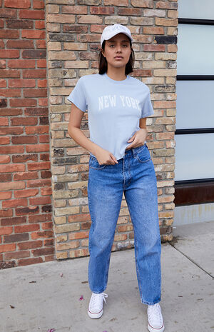 Light Blue Raw Hem New York T-Shirt image number 4