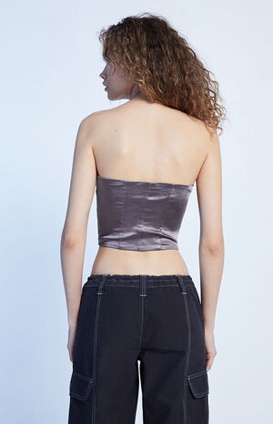 Strapless Satin Corset Top image number 4