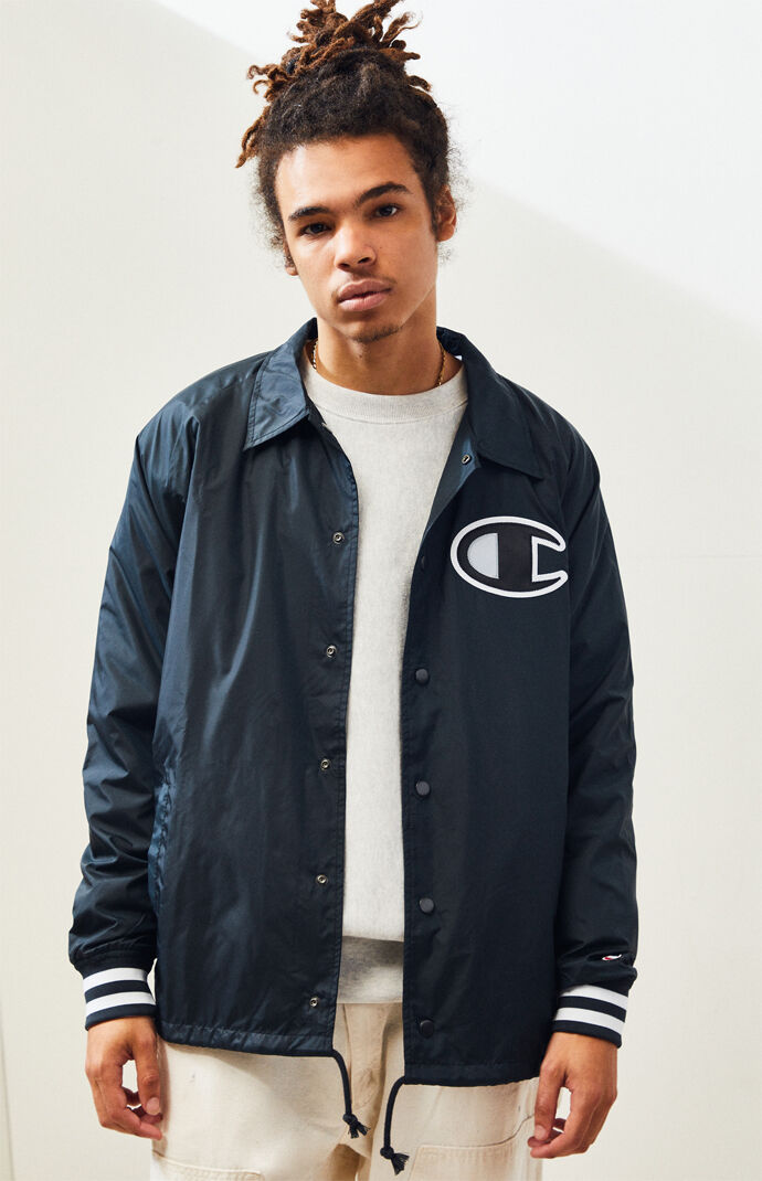 Champion satin hotsell coaches jacket