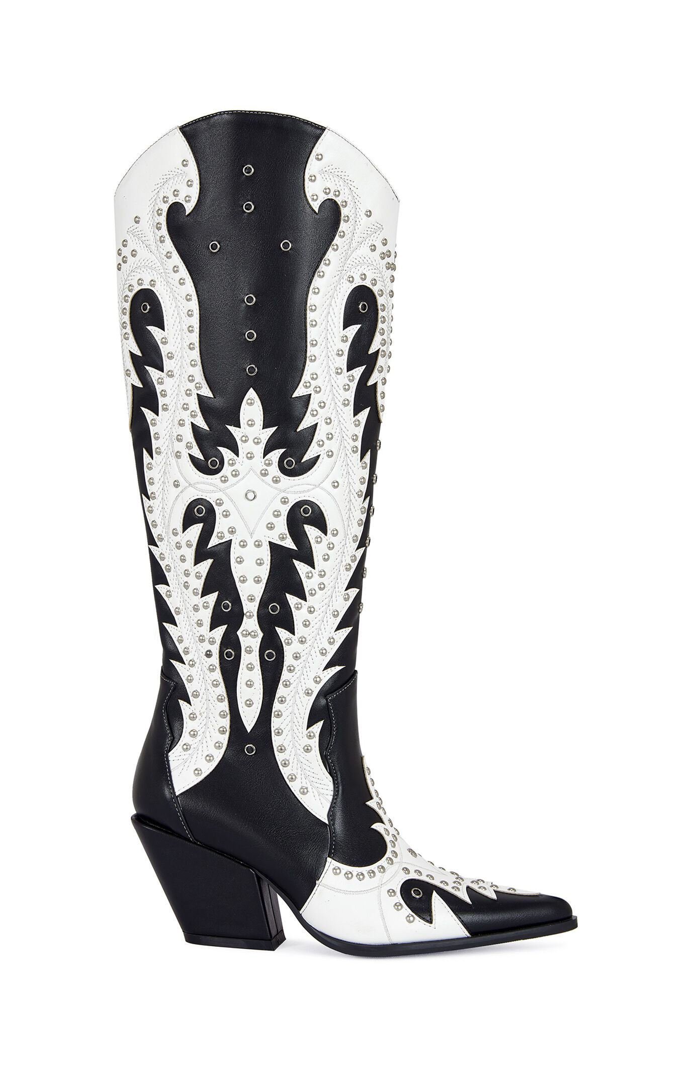 AZALEA WANG Women's Donovan Black & White Western Boots