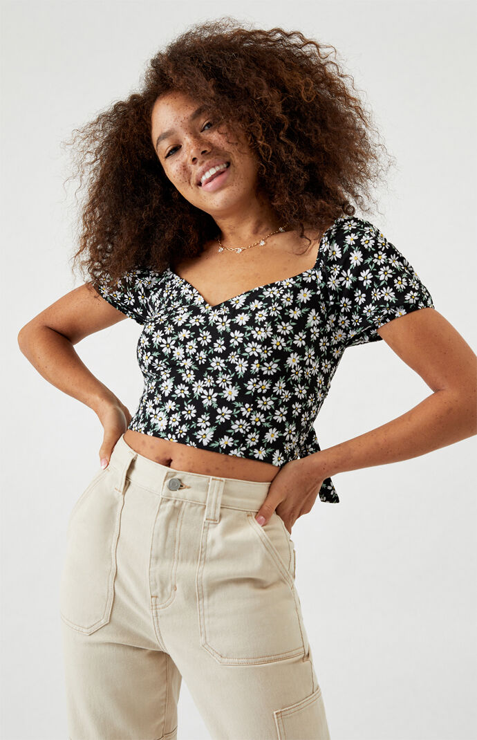 Tie Back Woven Top