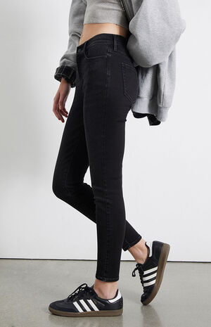 Black High Waisted Ankle Jeggings image number 3