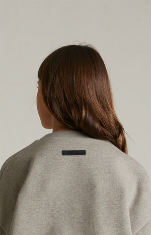 Kids Heather Grey University Fleece Crew Neck Sweatshirt image number 5