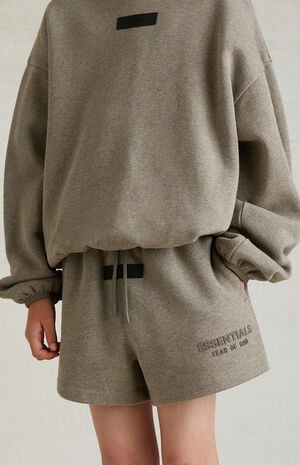 ESSENTIALS Heather Grey Sweat Shorts image number 5