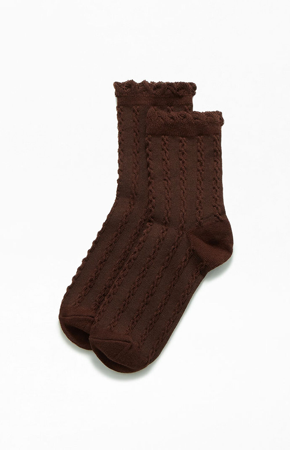 LA Hearts Solid Color Ruffle Socks PacSun