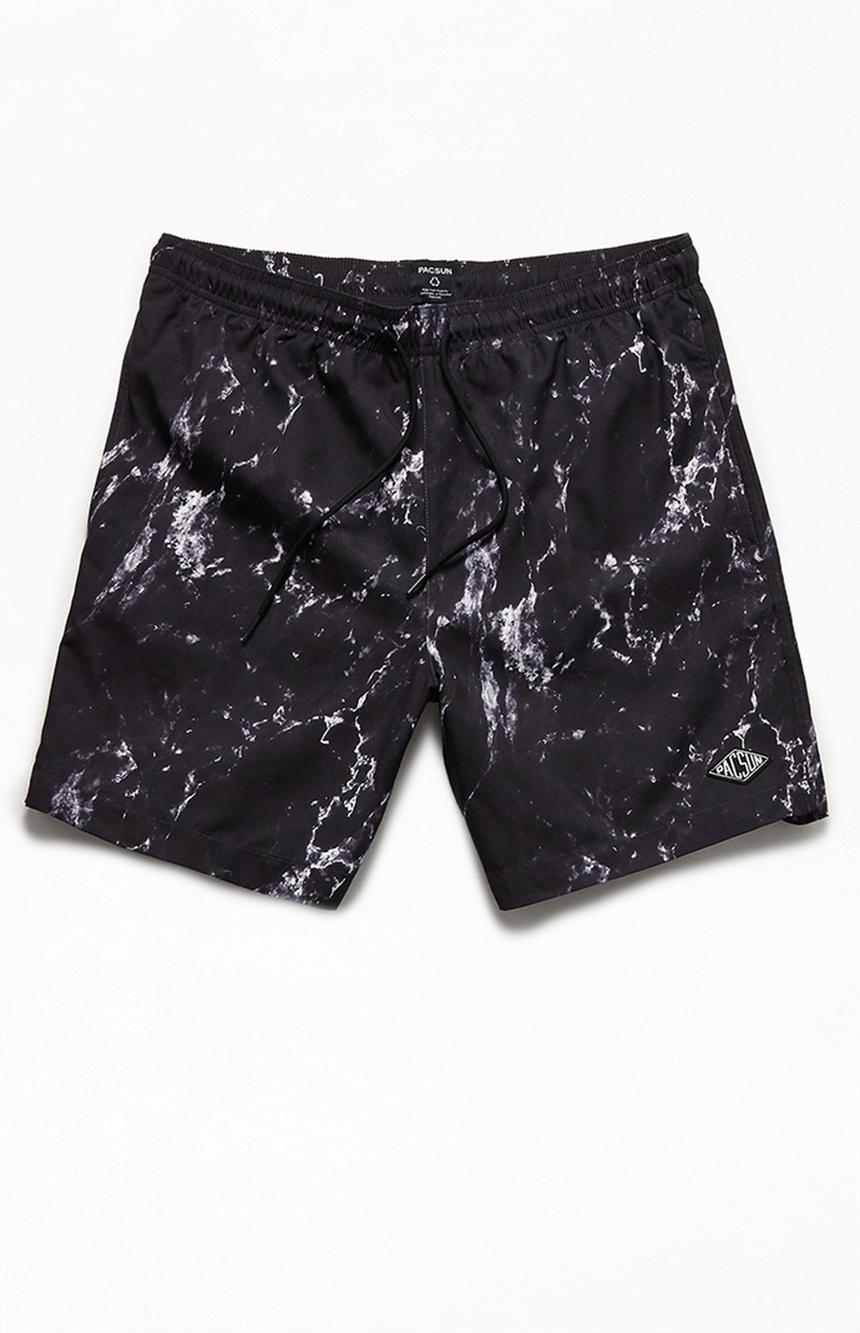 PacSun Recycled Marble 17" Swim Trunks
