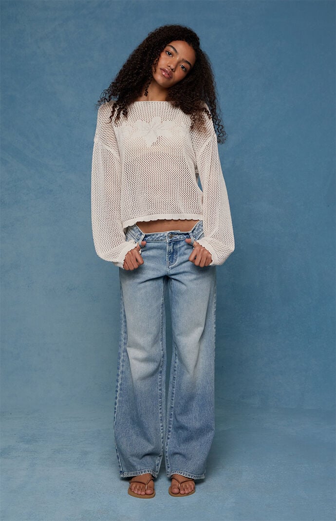 Pacsun Zoe Low Rise Girlfriend Jeans Light Blue