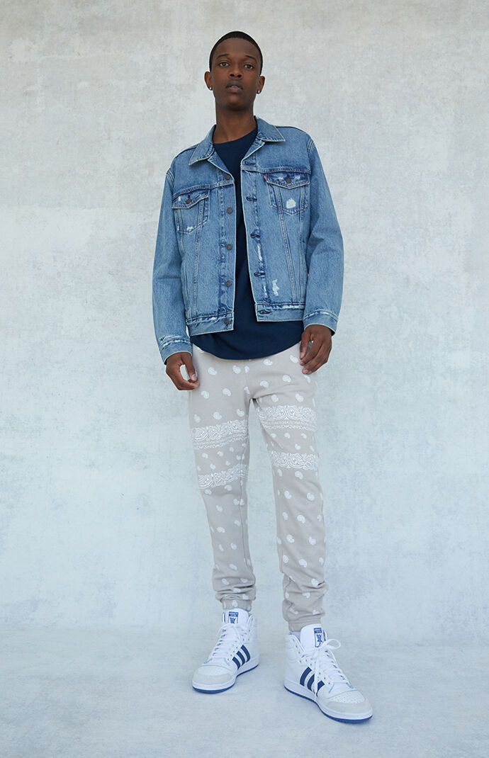 Terry Paisley Jogger Sweatpants