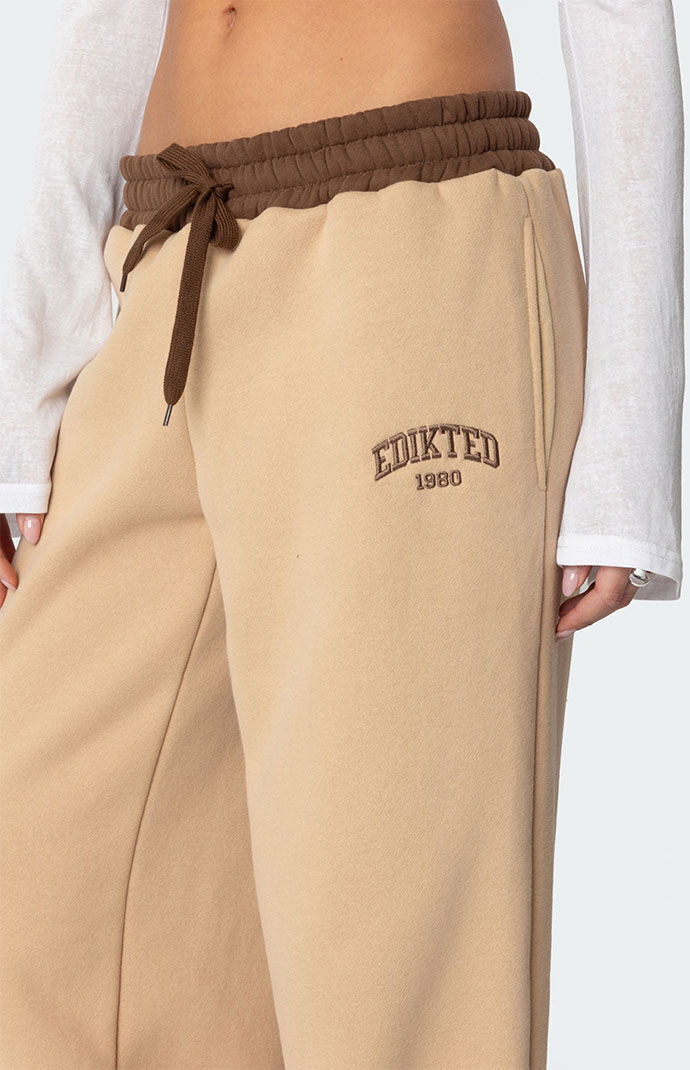 Edikted Contrast Embroidered Sweatpants