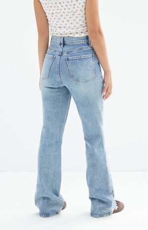 Stretch Indigo High Waisted Bootcut Jeans image number 4