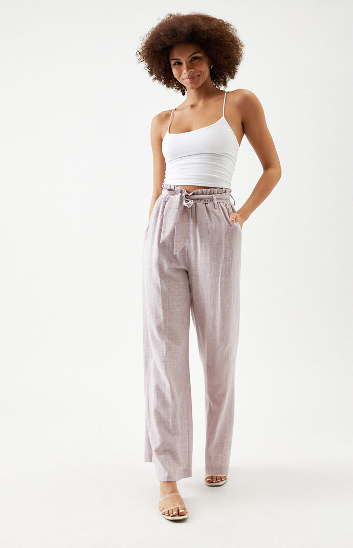Check Wide Leg Pants
