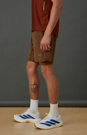 Active Brown Ripstop Running Shorts image number 3