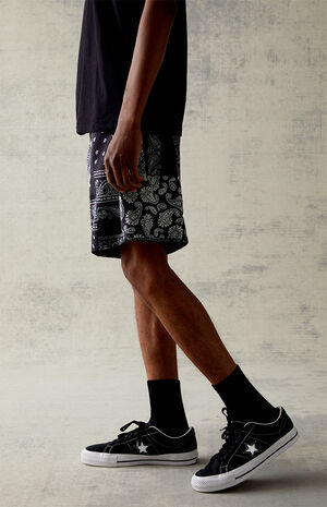 Mesh Black Bandana Shorts image number 3