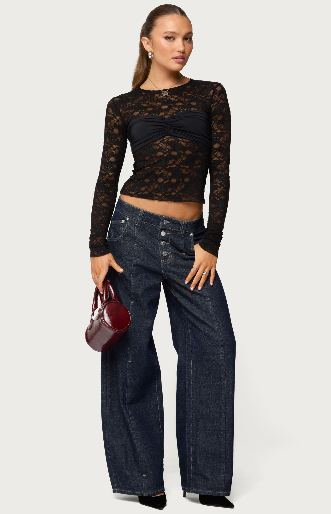 Edikted Rosette Bandeau Sheer Lac