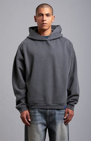 Black Vintage Wash Heavyweight Fleece Hoodie image number 2