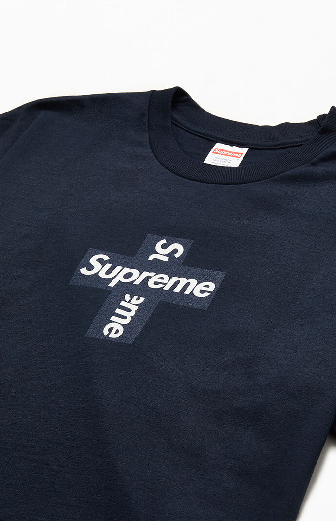 Supreme Cross Box Logo Tee Navy