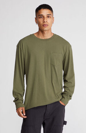 Olive Solid Regular Long Sleeve T-Shirt image number 1