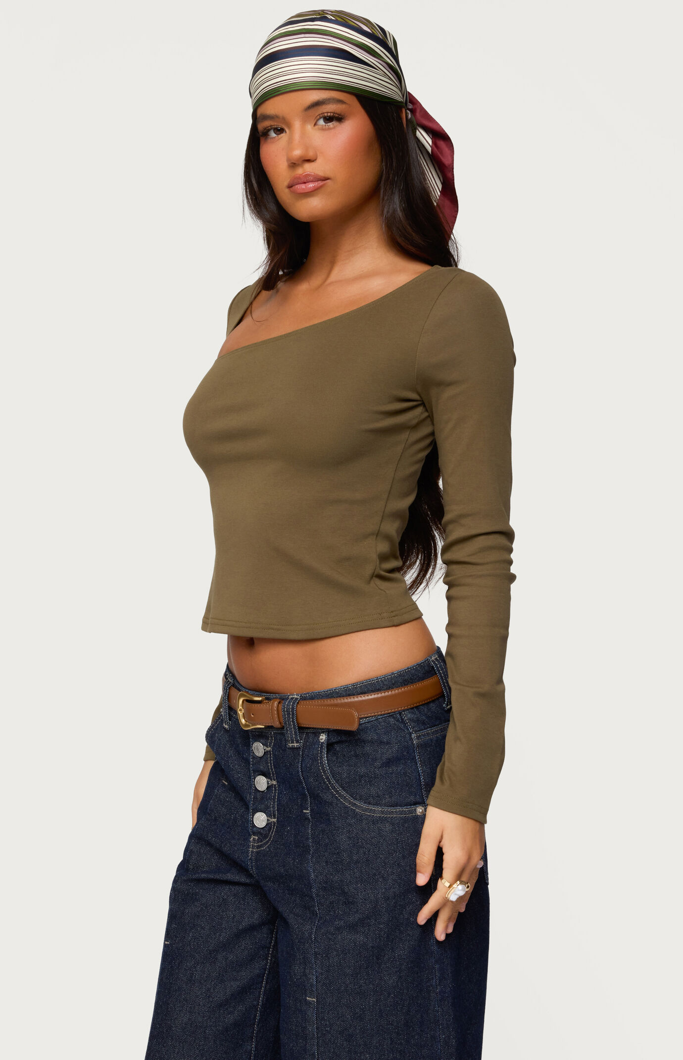 Edikted Rion Asymmetric Long Sleeve Top