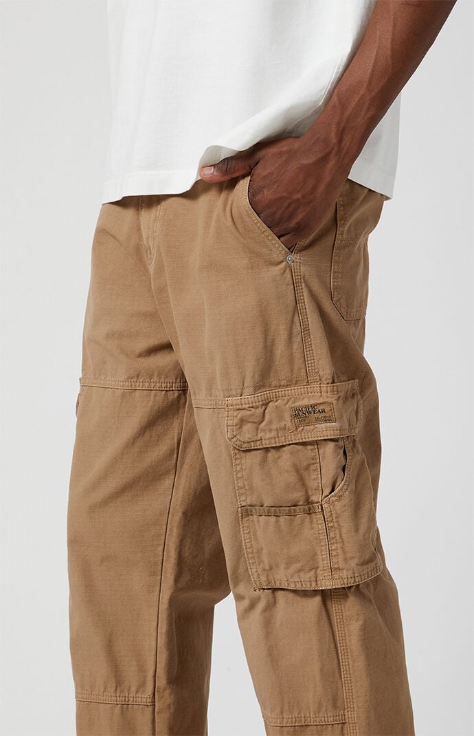 [COMPAGNO]★Wide Over Cargo Pants ECUPPER Women Baggy Cargo Jeans Plus Loose Straight Wide Leg