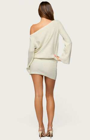 Off Shoulder Sequin Knit Mini Dress image number 3