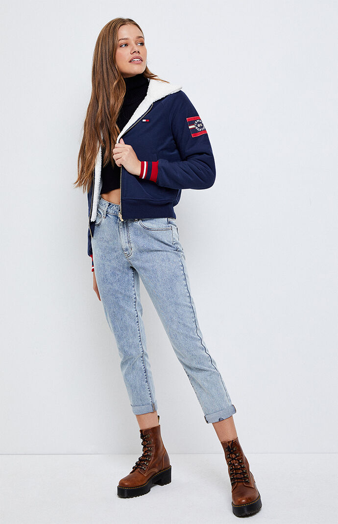 tommy jeans sherpa bomber