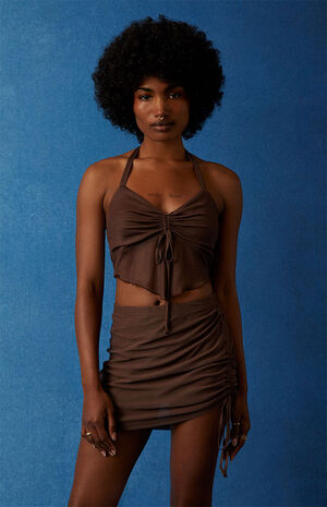 x PacSun Low Rise Cinched Up Mini Skirt image number 2