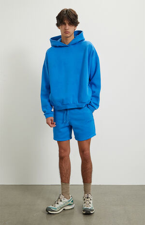 Blue Vintage Wash Heavyweight Fleece Hoodie image number 5
