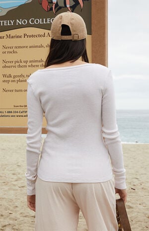 Cream Athern Thermal Long Sleeve Top image number 3