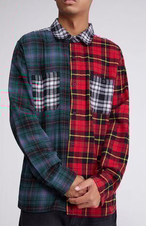 Grunge Blocked Plaid Shirt Grunge Blocked Plaid Shirt image number 2