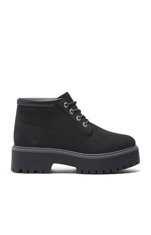 Women's Black Stone Street Mid Lace-Up Waterproof Boots image number 1