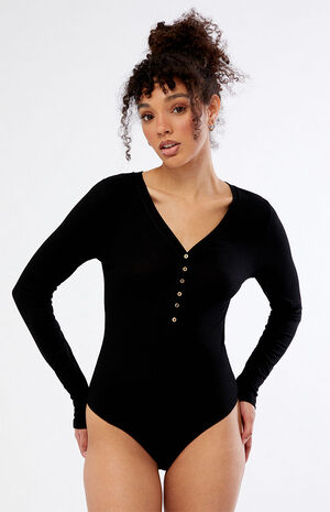 Long Sleeve Button Up Bodysuit image number 2