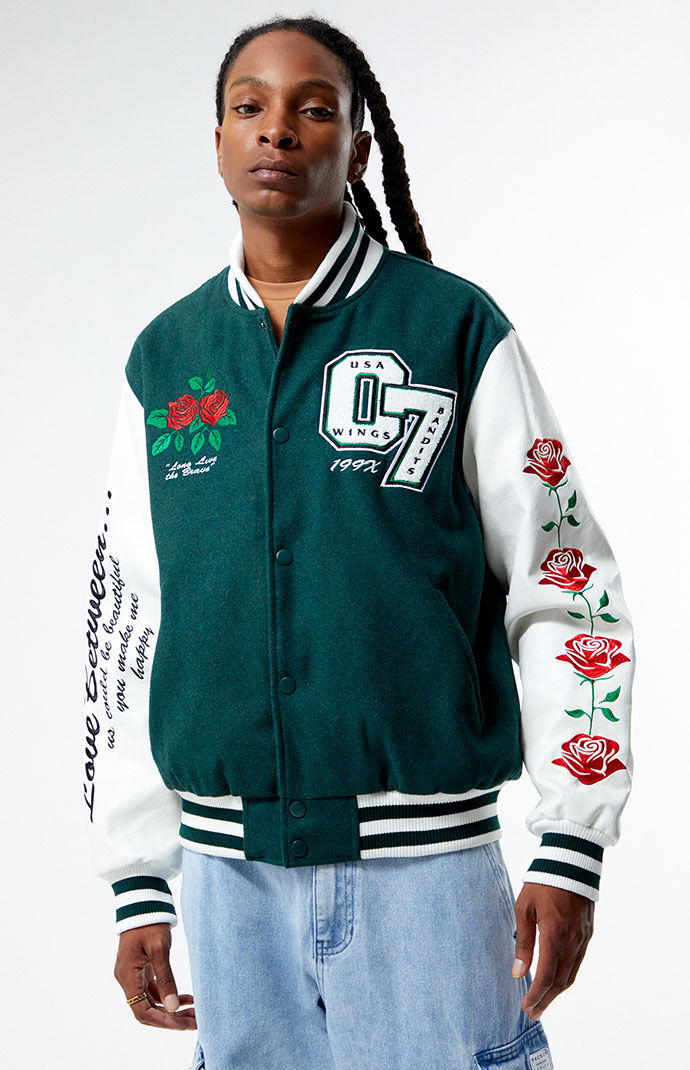 Teal best sale varsity jacket