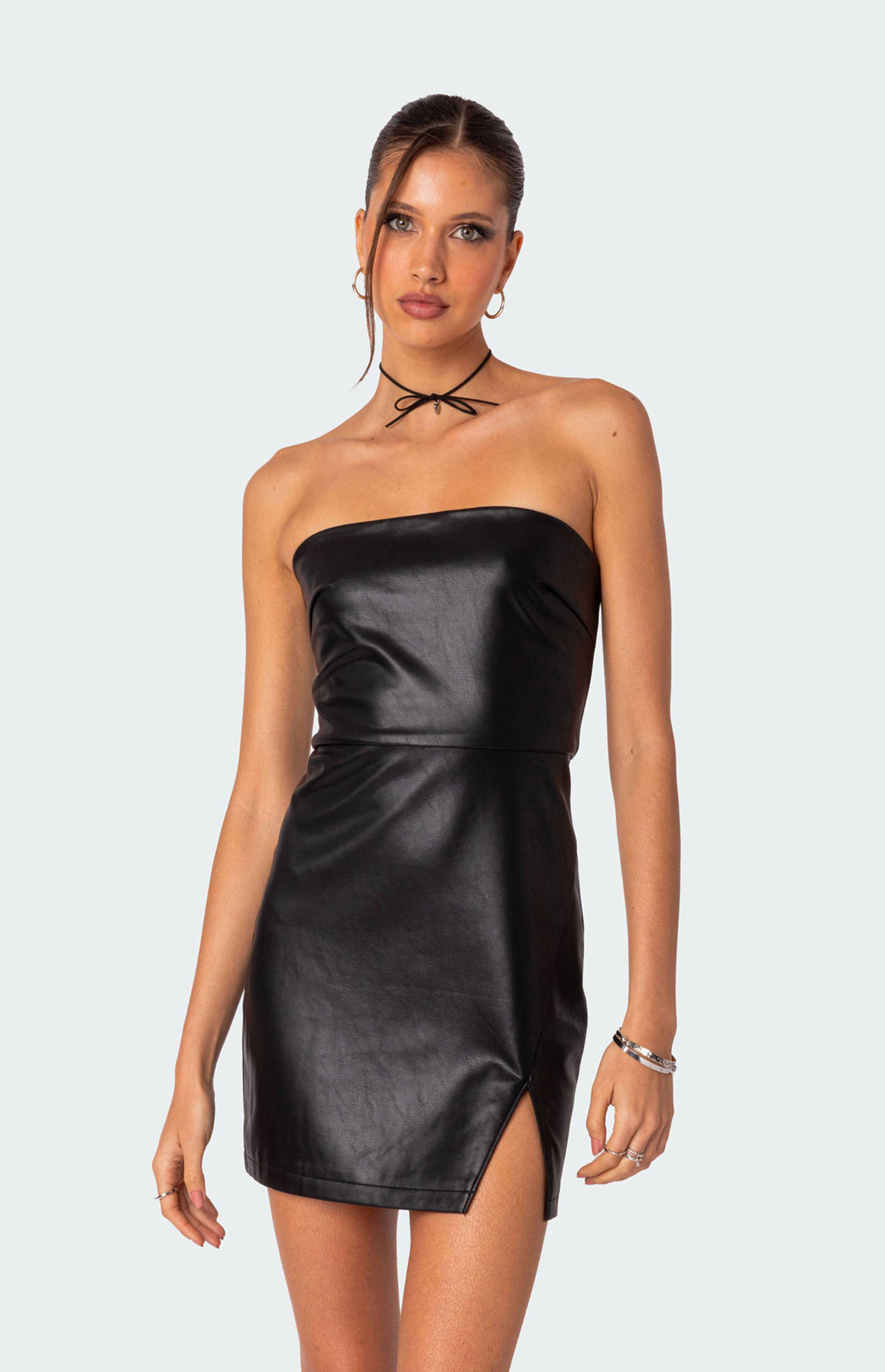Edikted Moon Sign Faux Leather Mini Dress PacSun — free download