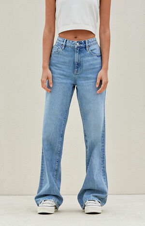 Light Indigo High Waisted Girlfriend Jeans image number 1
