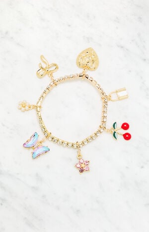 Rhinestone Charm Bracelet image number 1
