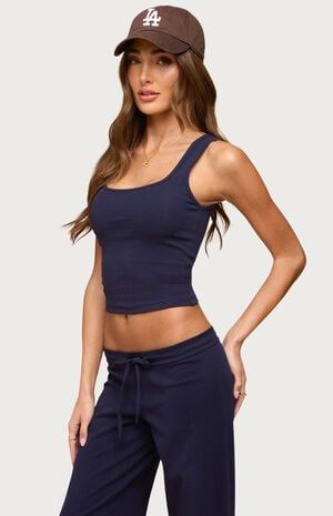 Linda Ribbed Scoop Neck Tank Top image number 2