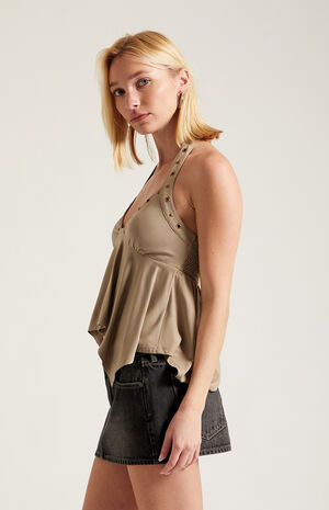 Tate Grommet Halter Babydoll Top image number 4