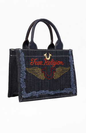 Denim Moto Frayed Tote Bag image number 2