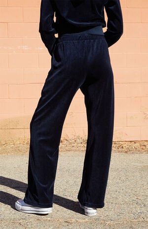 Navy Velour Anastasia Sweatpants image number 3