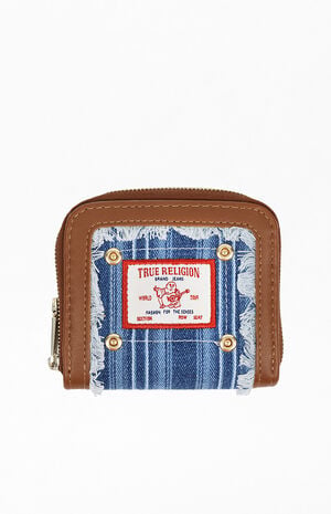 Frayed Thin Striped Small Zip Wallet image number 1