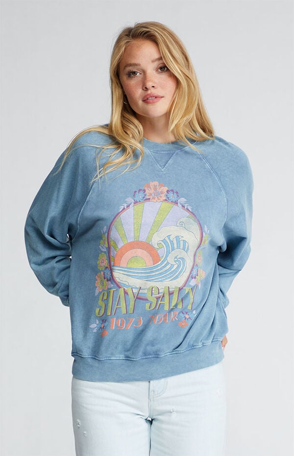 Billabong X Salty Blonde Coastal Crew oversized sweatshirt in