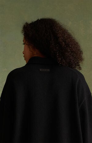 Jet Black Knit Polo Sweater image number 4