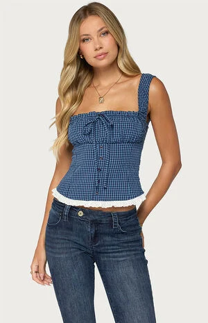Zeffie Gingham Tie Top image number 1