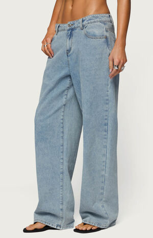 Dalina Washed Low Rise Baggy Jeans image number 2